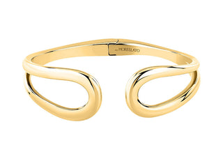 Morellato Pulsera abierta maciza de acero chapado en oro Design Sayp22 - Diámetro: 5,6 Cm 