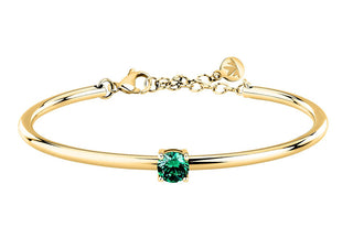 Morellato Bracciale Placcato Oro Massiccio Con Zircone Verde Cerchi Sakm98
