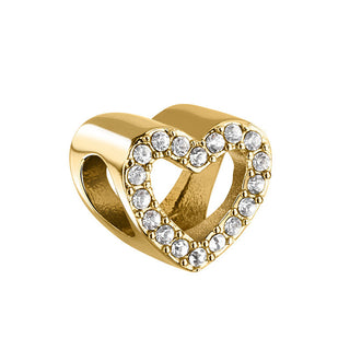 Morellato Gold-plated heart-shaped bead con Drops crystals SCZ1386