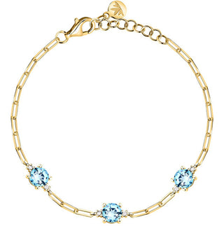 Morellato Bracciale Placcato Oro Con Zirconi Cubici Blu Tesori Saiw304