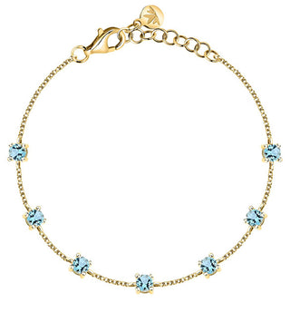 Morellato Bracciale Placcato Oro Con Zirconi Cubici Blu Tesori Saiw305