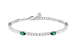 Morellato Bracciale Tennis Lucido Con Zirconi Verdi Tesori Saiw267