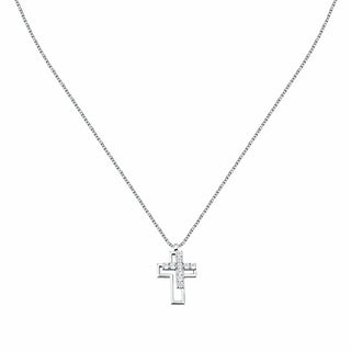Morellato Collana In Argento Con Zirconi Cubici Cross Tennis Satt21