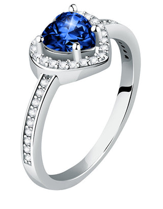 Morellato Anello A Cuore In Argento Scintillante Con Zircone Blu Tesori Savb150 - Circuito: 52 Mm