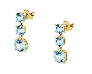 Morellato Orecchini Pendenti Placcati Oro Con Zirconi Azzurri Tesori Saiw301