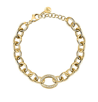 Morellato Bracciale Distintivo Placcato Oro Con Cristalli Intrecci Sazc03