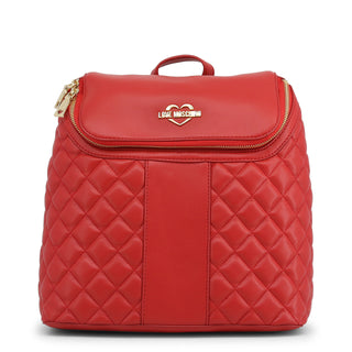 Moschino, Love, pelle sintetica, zaino in tessuto, rosso, tasche 2, da donna
