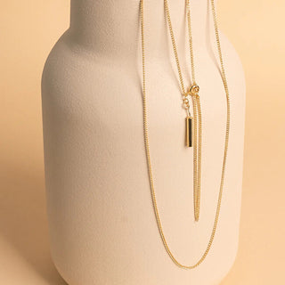 Mummy bell Smooth gold chain 110 cm