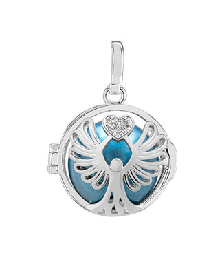 Mummy bell Pregnancy bell Message blue metallic