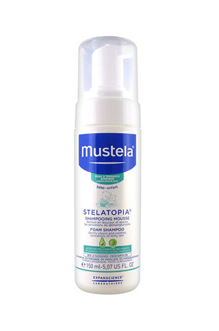 Mustela Shampoo Schiumogeno Per Bambini Per Pelle Estremamente Secca Stelatopia (Shampoo Schiumogeno) 150 Ml