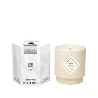 My Jolie Candle Candela Profumata 36 Ore Con Bracciale Argento Les Surprenantes Lino Fresco 320289