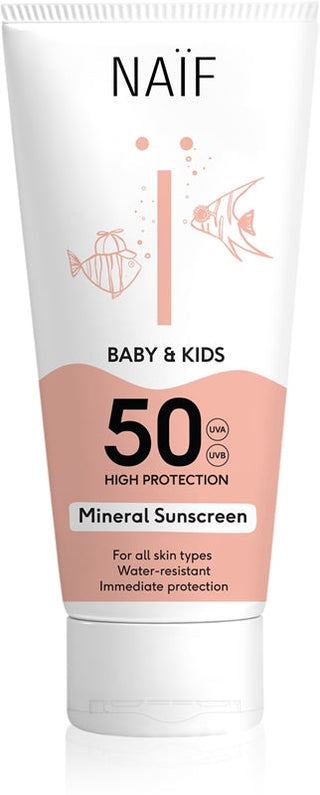 Naif Baby & Kids SPF 50 protective mineral tanning cream for babies and children SPF 50 100 ml