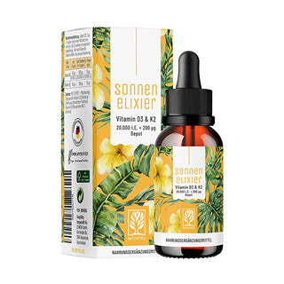 Naturtreu Sun Elixir Vitamin D3 e K2 MK7 vegan drops 30 ml