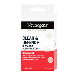 Neutrogena Patch Ultrasottili Per Imperfezioni Della Pelle Clear & Defend+ (Blemish Patches) 24 Pezzi