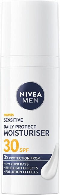 Nivea Crema Idratante Da Giorno Per Uomo Spf 30 Men Sensitive (Idratante Protettivo Quotidiano) 50 Ml