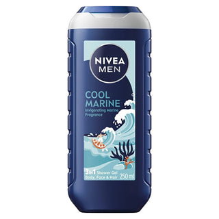 Nivea Gel Doccia Per Pelle E Capelli Cool Marine (Gel Doccia 3 In 1) 250 Ml