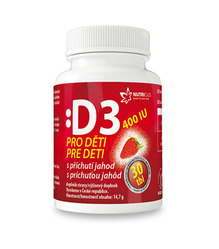 Nutricius Vitamine D3 Pour Enfants 400 Ui - Fraise 30 Comprimés 