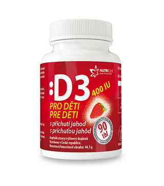 Nutricius Vitamina D3 Per Bambini 400 Ui - Fragola 90 Compresse.