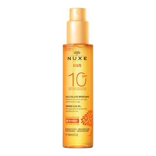 Nuxe, sol, antienvelhecimento, óleo bronzeador, FPS 10, 150 ml