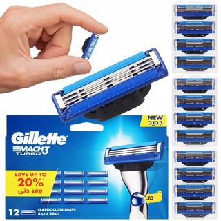 Gillette Mach 3 Turbo 12 Testine — Testine di ricambio rasoio