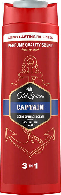 Old Spice Gel Doccia 3 In 1 Captain (Gel Doccia + Shampoo) - Volume: 400 Ml