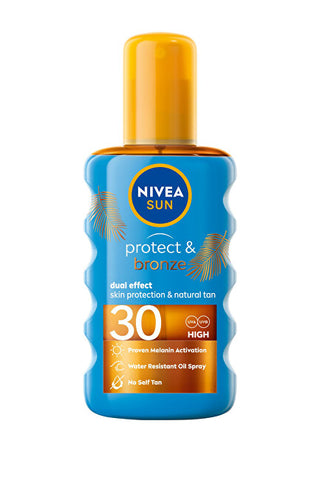 Nivea Spray Abbronzante A Supporto Dell'Abbronzatura Spf 30 Sun (Protect & Bronze Oil) 200 Ml