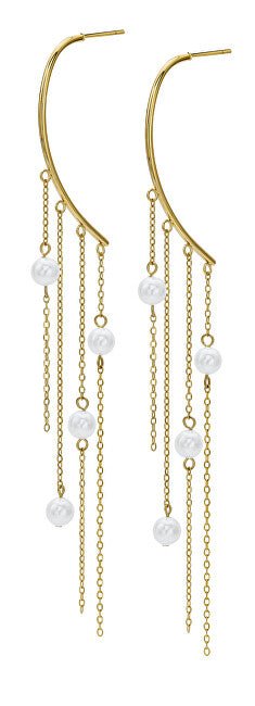 Oliver Weber Boucles d'oreilles de luxe plaquées or avec perles Lucina 23068G 