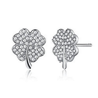 Oliver weber Silver Orecchini per luck Four-leaf clovers Karma 62168