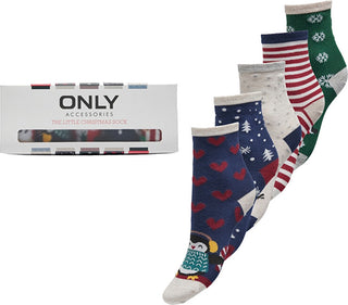 Only Confezione Da 5 - Calzini Da Donna Onlchristmas