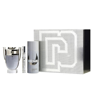 Set Paco Rabanne : Invictus, Deodorant Spray, da uomo, 150 ml + Invictus, Eau De Toilette, da uomo, 100 ml + Invictus, Eau De Toilette, da uomo, 10 ml
