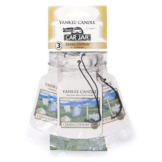 Yankee Candle Cotone Per Auto (Cotone Pulito) 3 Pezzi