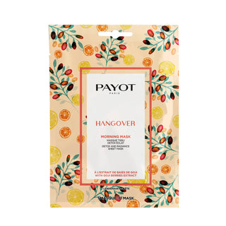 Maschera in tessuto Payot Hangover Detox & Radiance per il viso al mattino, 19 ml