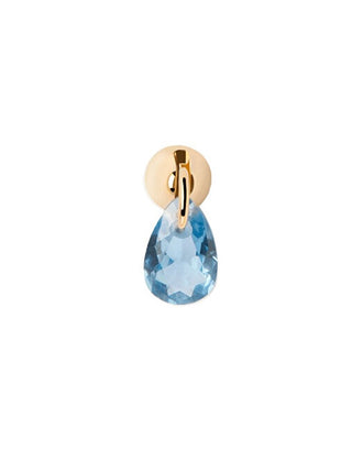 Pdpaola Eleganti Orecchini Singoli Placcati In Oro Con Zircone Blue Lily Gold Pg01-202-U