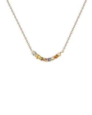 Pdpaola Delicata Collana Placcata Oro Con Zirconi Rainbow Gold Co01-859-U