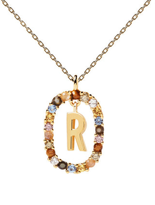 Pdpaola Bellissima Vergoldete Halskette mit Buchstabe "R" Lettere Co01-277-U (Kette, Anhänger) 