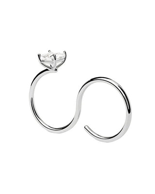 Pdpaola Anello Doppio Placcato Argento con Zircone Sofia AN02-A27 - Circuito: 52 mm