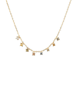 Pdpaola Delicata Collana Placcata Oro Con Pendenti Rainbow Gold Co01-839-U
