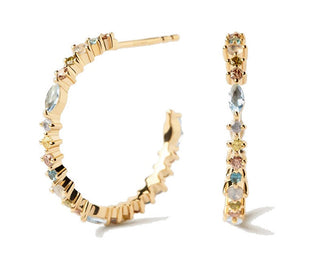 Pdpaola Deliziosi Orecchini Placcati Oro Con Zirconi Lotus Colors Ar01-C78-U