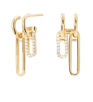 Pdpaola Orecchini Originali In Argento Placcato Oro Nexa Essentials Ar01-828-U