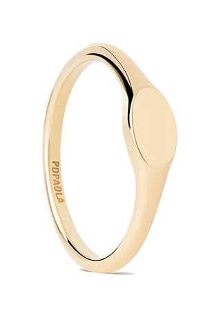 Pdpaola Anello Originale Placcato Oro Oval Mini An01-C46 - Circuito: 56 Mm