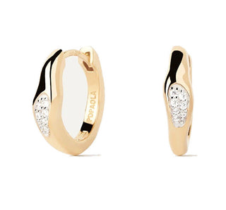 Pdpaola Orecchini Placcati Oro Con Zirconi Onda Essentials Ar01-C12-U