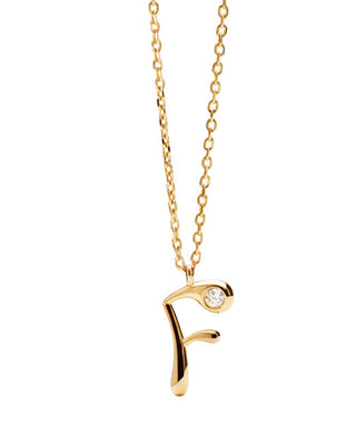 Pdpaola Gold-plated Collana letter "F" Initial CO01-B79-U (chain, Ciondolo)
