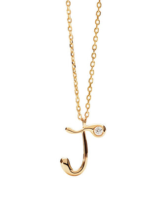 Pdpaola Gold-plated Collana letter "J" Initial CO01-B83-U (chain, Ciondolo)