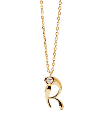 Pdpaola Gold-plated Collana letter "R" Initial CO01-B91-U (chain, Ciondolo)
