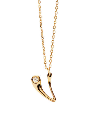 Pdpaola Gold-plated Collana letter "V" Initial CO01-B95-U (chain, Ciondolo)
