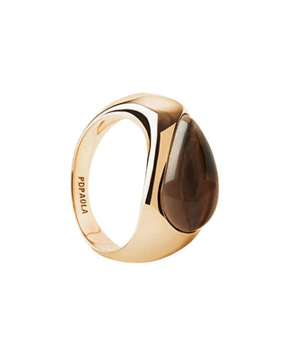 Pdpaola Gold-plated Anello with brown Luna ANB1-E96 - Circuit: 50 mm
