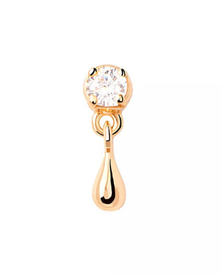 Pdpaola Orecchino Singolo Placcato Oro con Zircone Watter Essentials PG01-027-U