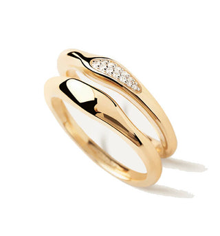 Pdpaola Set Di Anelli Placcati Oro Onda Essentials An01-C21 - Circuito: 48 Mm