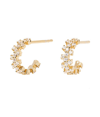 Pdpaola Orecchini A Cerchio Placcati Oro Scintillanti Little Crown Ar01-578-U