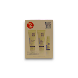 Conjunto de Volume Perfeito Marlies Moller: Shampoo de Volume Diário 100 ml + Condicionador de Volume 100 ml + Spray de Volume 30 ml